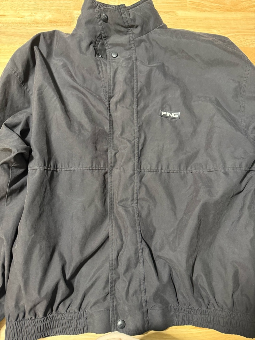 Ping Golf Jacket Men’s Large Black Full Zip Windbreaker PGA Lightweight Coat